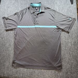FootJoy Charcoal Aqua Golf Polo Shirt Mens XL Swan Logo
